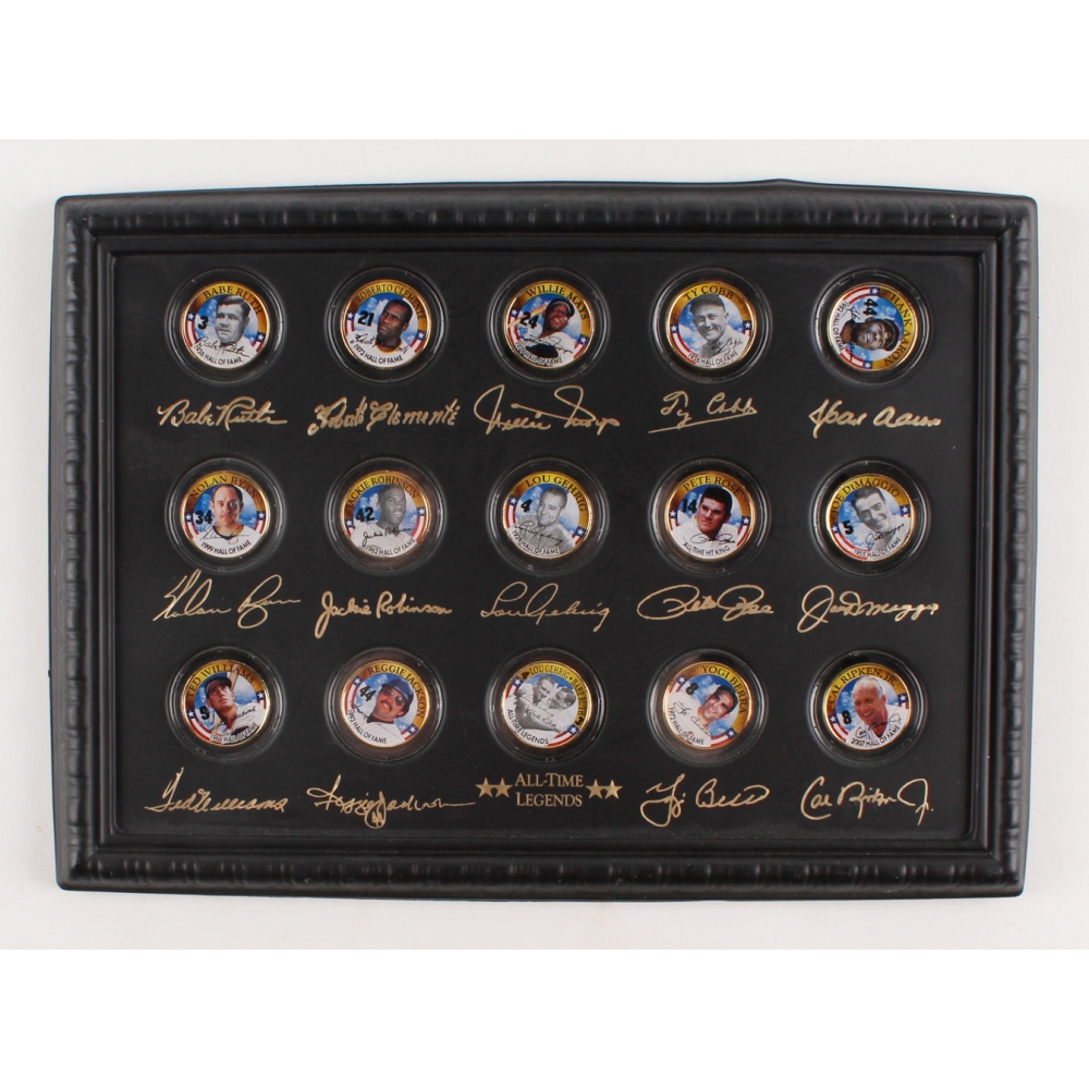 Baseball Legends Set of (15) 24K Gold Plated & Colorized State Quarters ...