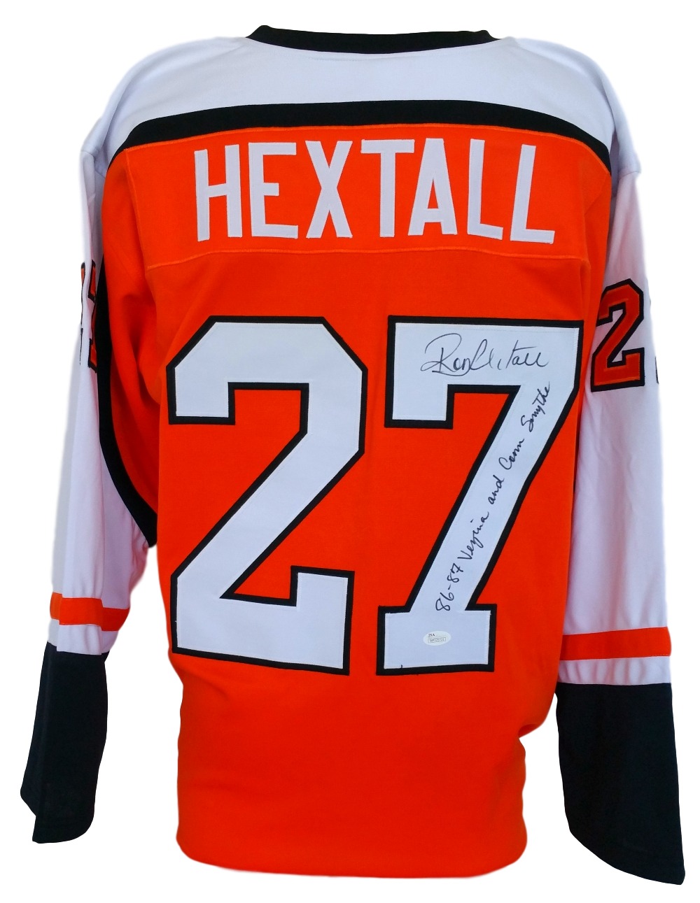 Ron Hextall Signed Flyers Jersey Inscribed "86-87 Vezina and Conn Smythe" (JSA COA) at PristineAuction.com Ron Hextall Signed Flyers Jersey Inscribed "86-87 Vezina and Conn Smythe" (JSA COA) at PristineAuction.com