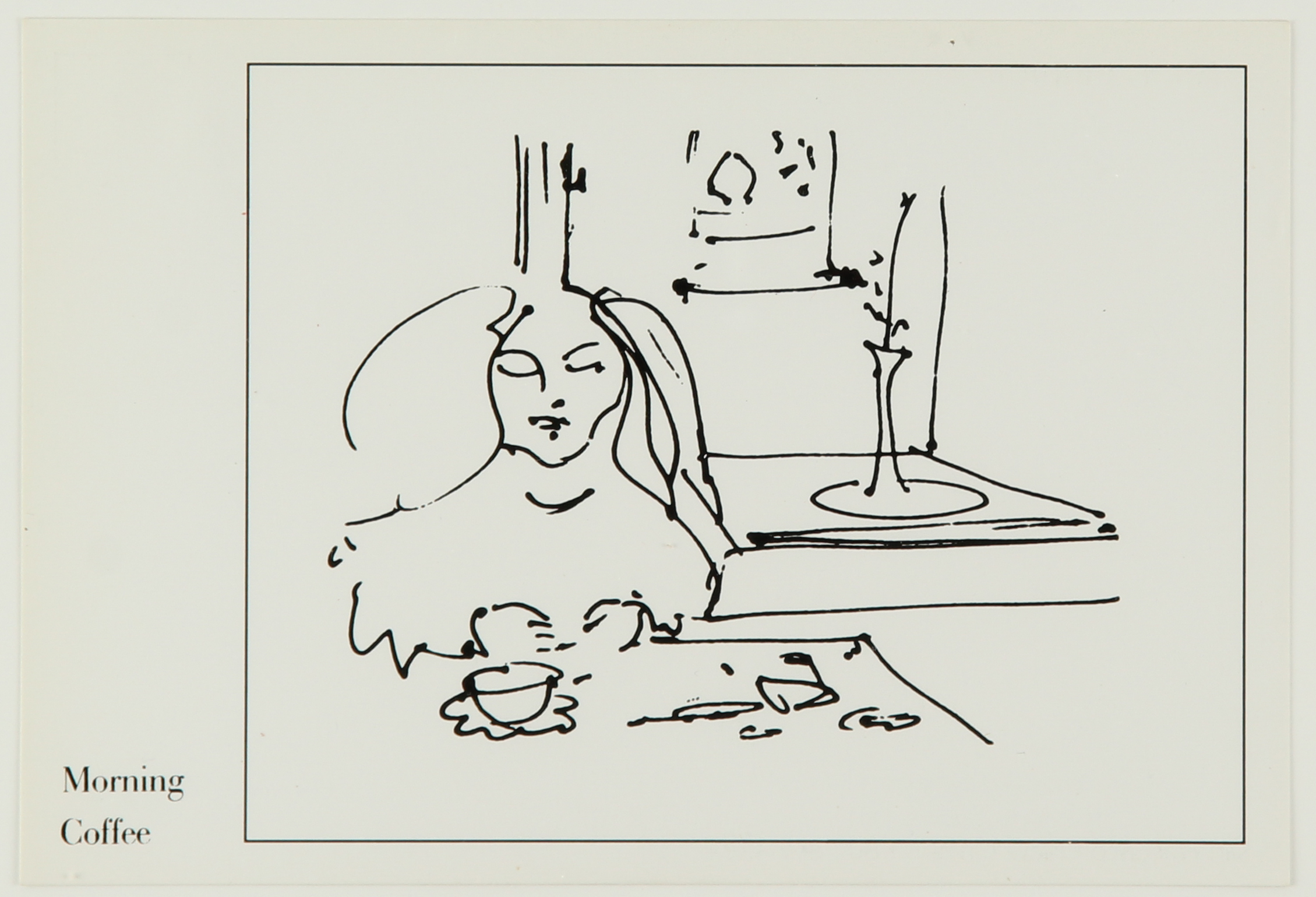 John Lennon Original Art Limited Edition 1990 "Morning Coffee" 12.5" x 15.5" Custom Framed Dyansen Gallery Promotional Serigraph (PA LOA) at PristineAuction.com John Lennon Original Art Limited Edition 1990 "Morning Coffee" 12.5" x 15.5" Custom Framed Dyansen Gallery Promotional Serigraph (PA LOA) at PristineAuction.com