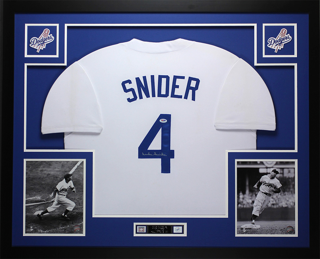 Duke Snider Signed Dodgers 35" x 43" Custom Framed Jersey (PSA COA) at PristineAuction.com Duke Snider Signed Dodgers 35" x 43" Custom Framed Jersey (PSA COA) at PristineAuction.com
