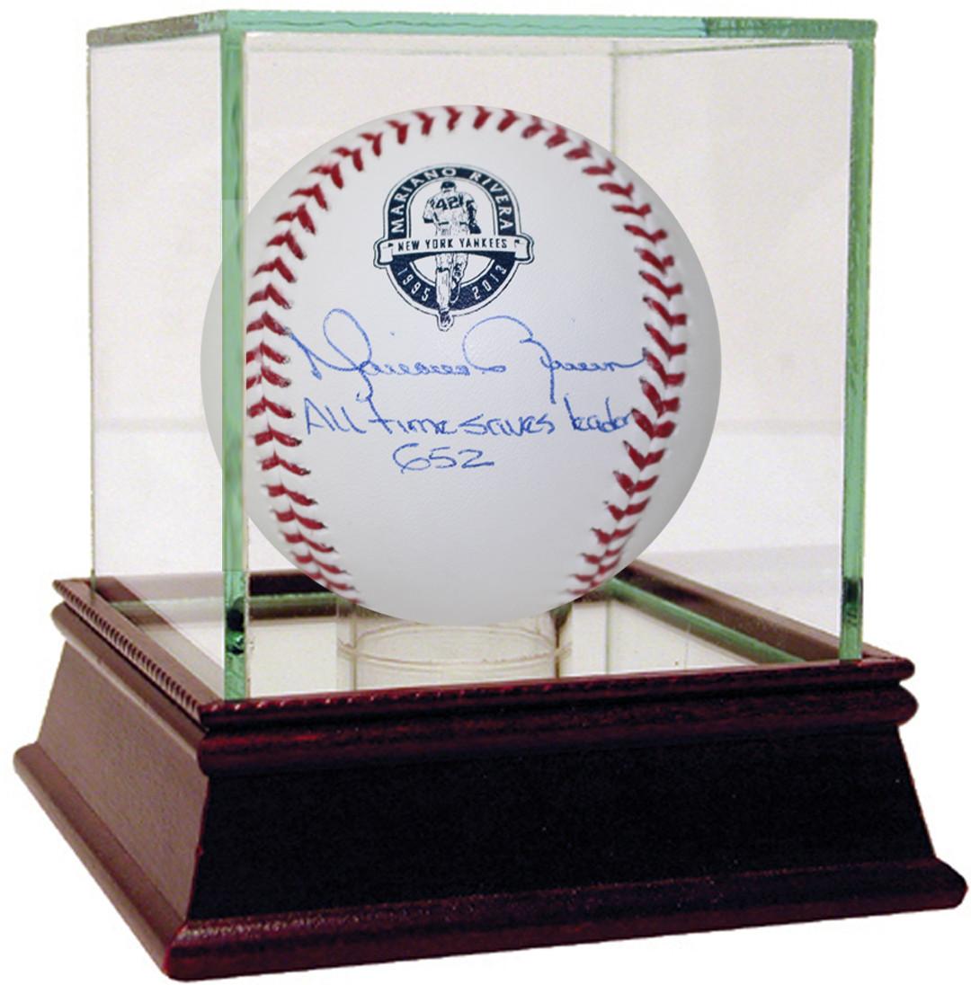 Mariano Rivera Signed Retirement Logo Ball Inscribed "All Time Saves Leader" & "652" (Steiner COA) at PristineAuction.com Mariano Rivera Signed Retirement Logo Ball Inscribed "All Time Saves Leader" & "652" (Steiner COA) at PristineAuction.com