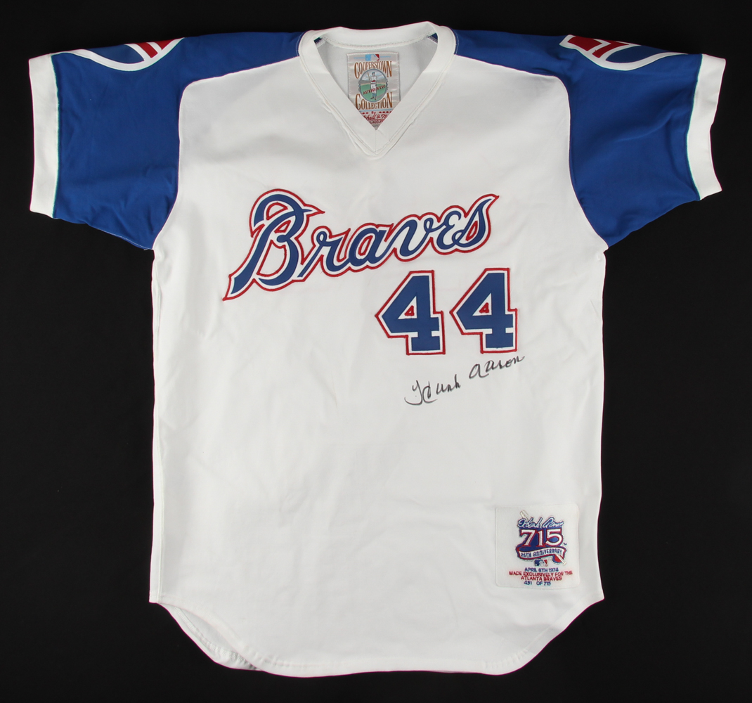 Hank Aaron Signed Braves Commemorative 25th Anniversary Jersey (JSA ALOA) at PristineAuction.com Hank Aaron Signed Braves Commemorative 25th Anniversary Jersey (JSA ALOA) at PristineAuction.com