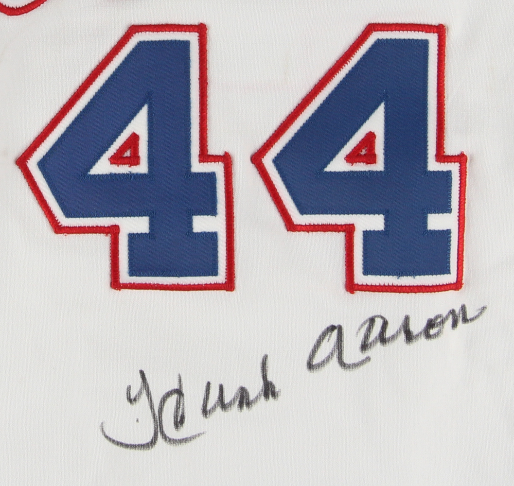 Hank Aaron Signed Braves Commemorative 25th Anniversary Jersey (JSA ALOA) at PristineAuction.com Hank Aaron Signed Braves Commemorative 25th Anniversary Jersey (JSA ALOA) at PristineAuction.com