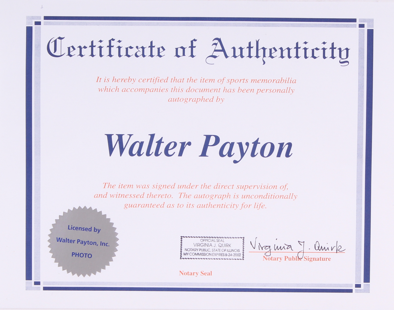 Walter Payton, Dick Butkus & Gale Sayers Signed 18x30 Custom Matted Photo Display (PSA COA, Payton COA & SOP COA) at PristineAuction.com Walter Payton, Dick Butkus & Gale Sayers Signed 18x30 Custom Matted Photo Display (PSA COA, Payton COA & SOP COA) at PristineAuction.com