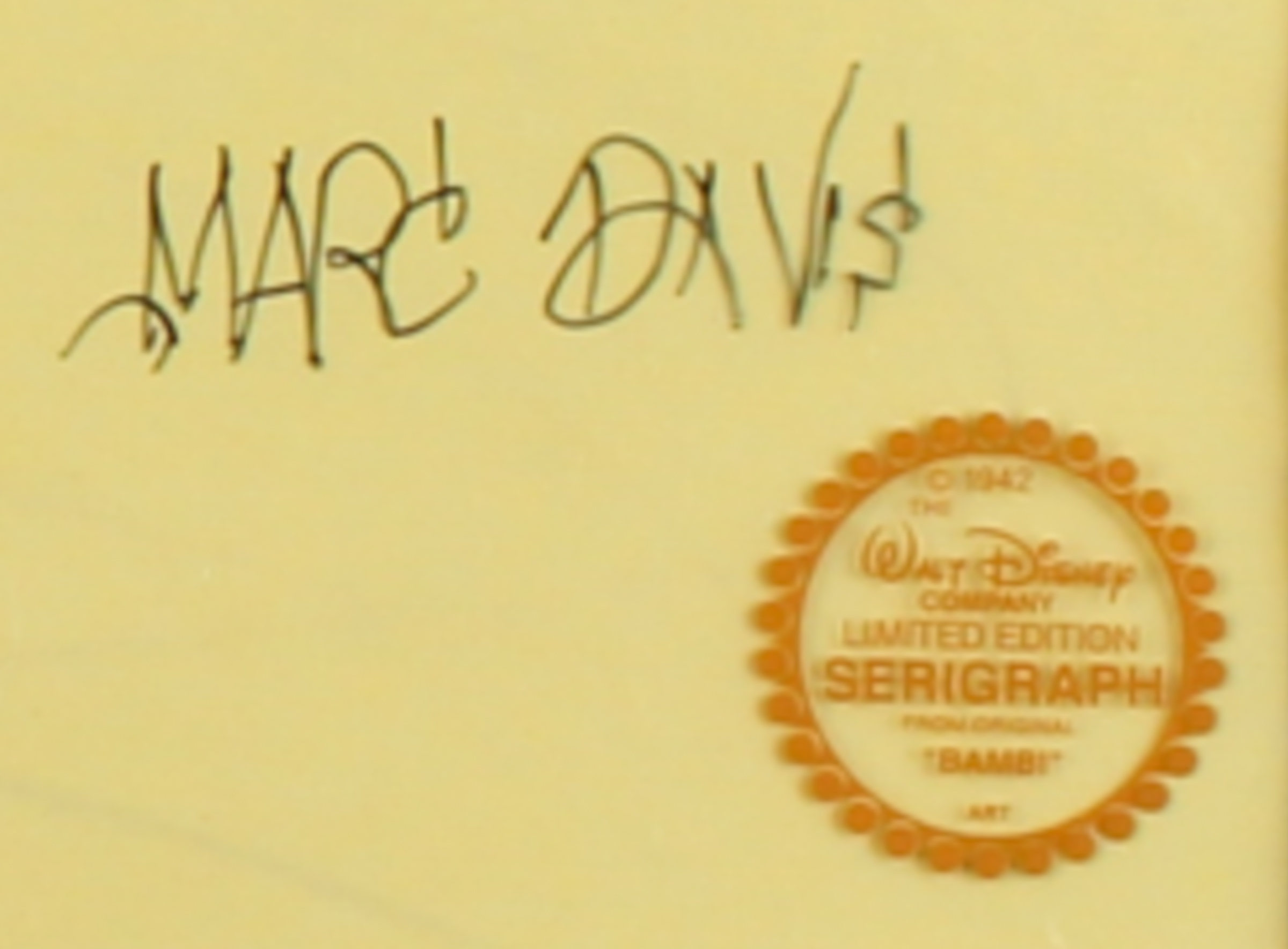 Marc Davis Signed "Bambi, Thumper & Butterfly" Walt Disney 16" x 19" Custom Matted Limited Edition Animation Serigraph Cel at PristineAuction.com Marc Davis Signed "Bambi, Thumper & Butterfly" Walt Disney 16" x 19" Custom Matted Limited Edition Animation Serigraph Cel at PristineAuction.com