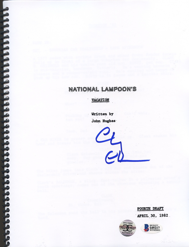 Chevy Chase Signed "National Lampoon's Vacation" Full Script (Chase