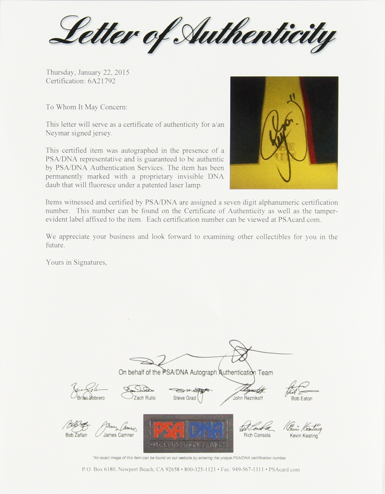 Neymar Signed Nike Barcelona Jersey (PSA LOA) at PristineAuction.com Neymar Signed Nike Barcelona Jersey (PSA LOA) at PristineAuction.com