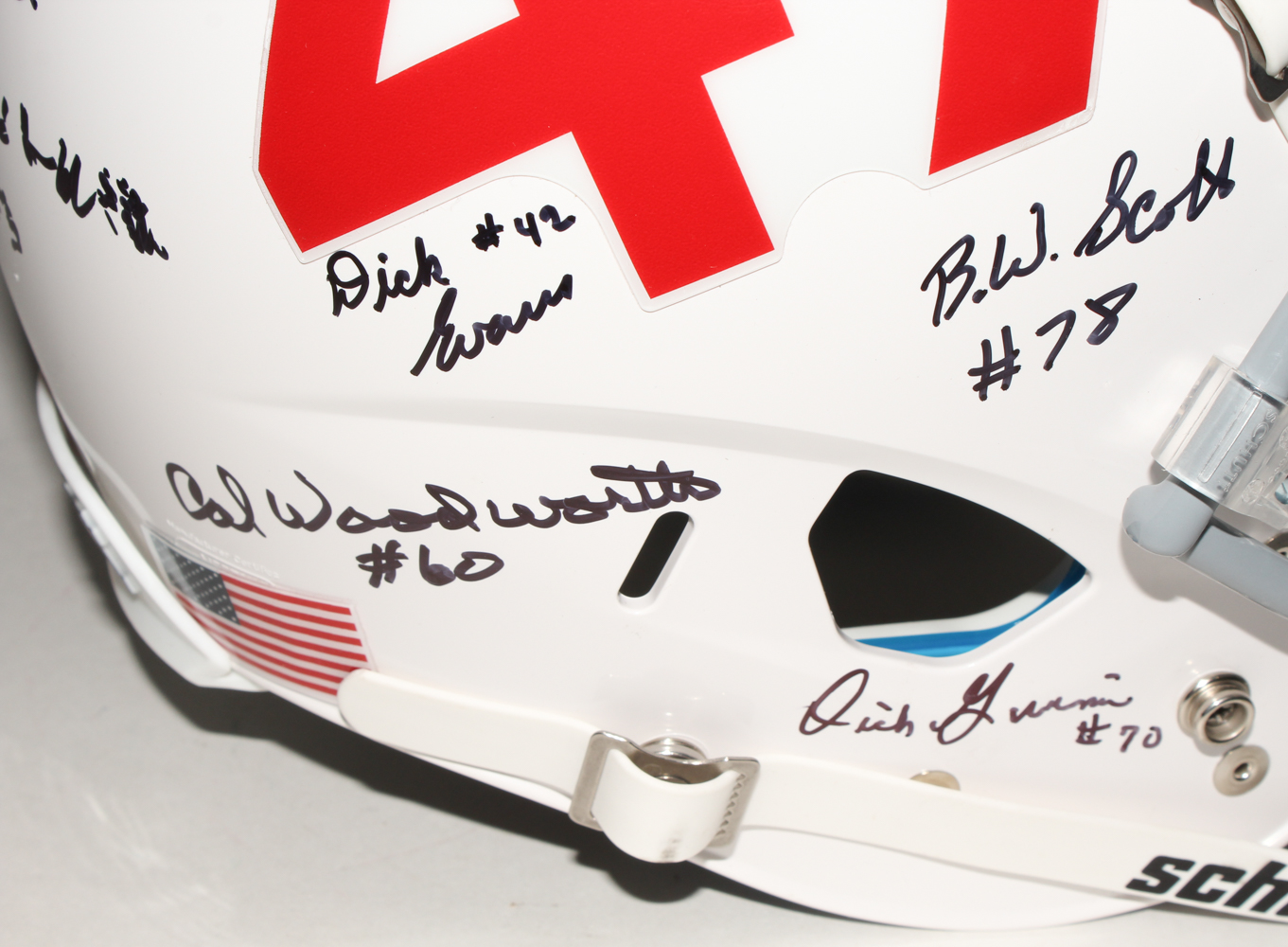 University of Oklahoma Full-Size Helmet Signed by (12) with Bill Krisher, Clendon Thomas, Jay O'Neal, Pat O'Neal, Benton O'Neal with (2) Inscriptions (JSA COA) at PristineAuction.com University of Oklahoma Full-Size Helmet Signed by (12) with Bill Krisher, Clendon Thomas, Jay O'Neal, Pat O'Neal, Benton O'Neal with (2) Inscriptions (JSA COA) at PristineAuction.com