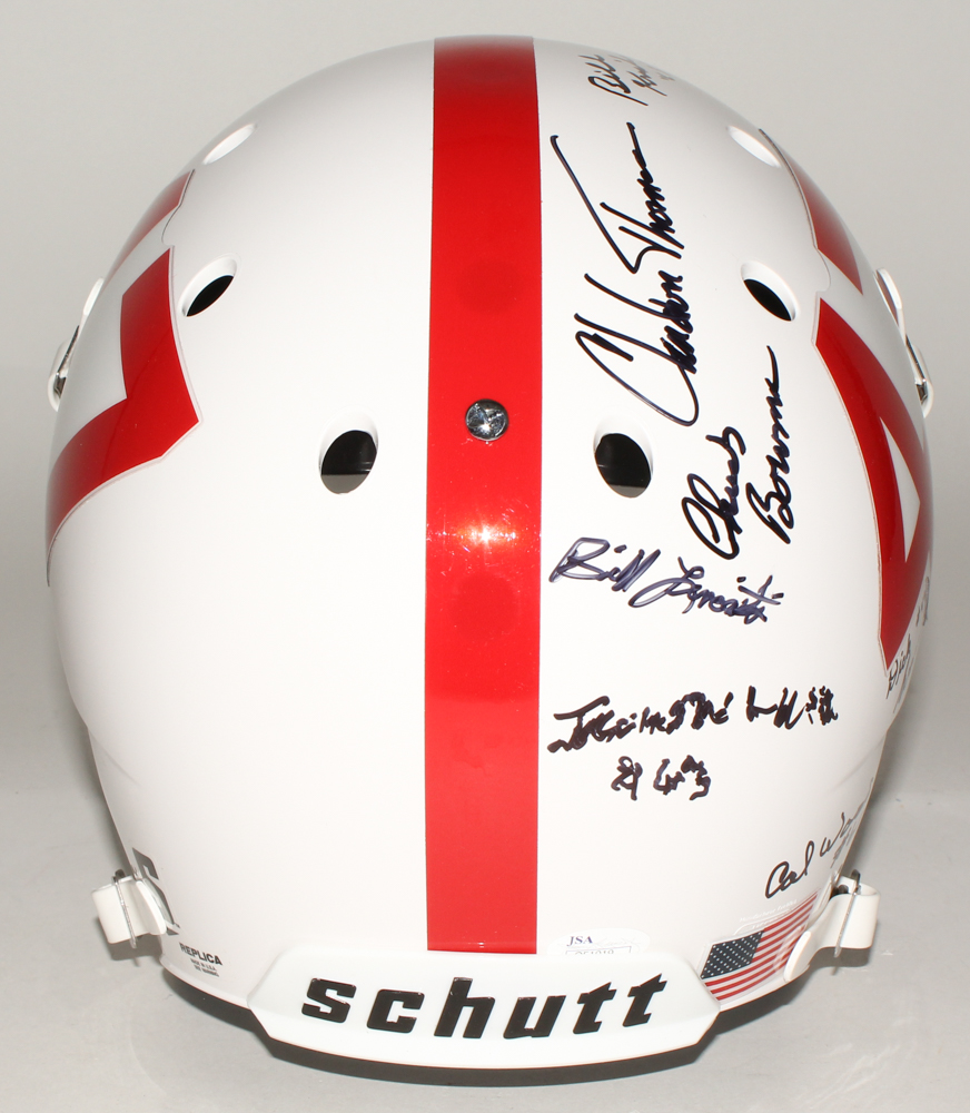 University of Oklahoma Full-Size Helmet Signed by (12) with Bill Krisher, Clendon Thomas, Jay O'Neal, Pat O'Neal, Benton O'Neal with (2) Inscriptions (JSA COA) at PristineAuction.com University of Oklahoma Full-Size Helmet Signed by (12) with Bill Krisher, Clendon Thomas, Jay O'Neal, Pat O'Neal, Benton O'Neal with (2) Inscriptions (JSA COA) at PristineAuction.com