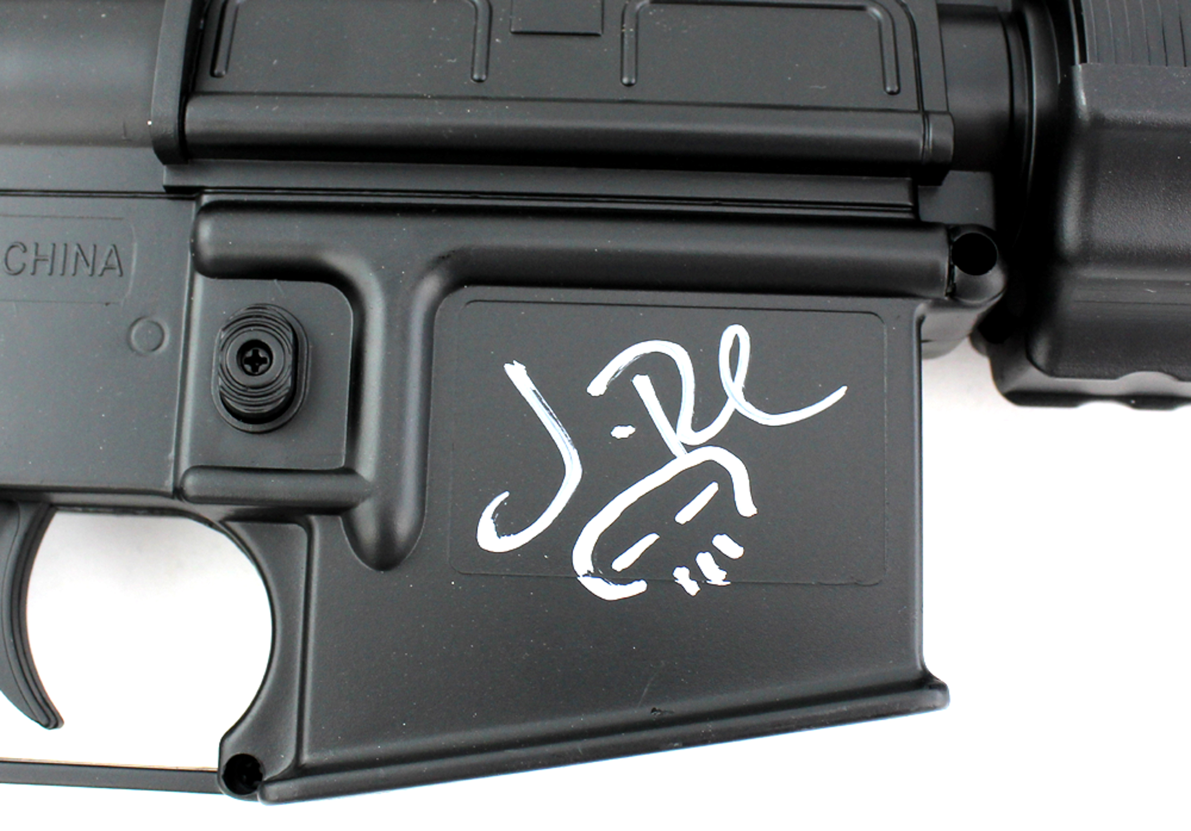 Jon Bernthal Signed Full-Size "Punisher" Replica Assault Rifle Airsoft Gun with Hand-Drawn Punisher Skull (Radtke COA) at PristineAuction.com Jon Bernthal Signed Full-Size "Punisher" Replica Assault Rifle Airsoft Gun with Hand-Drawn Punisher Skull (Radtke COA) at PristineAuction.com