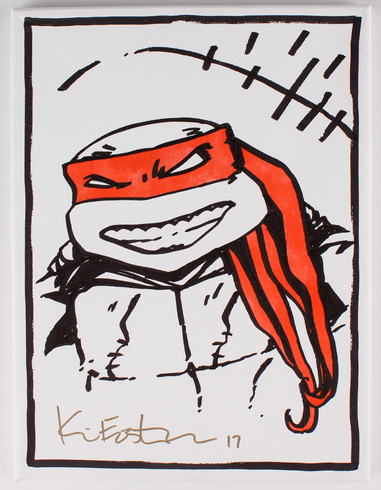 Kevin Eastman Teenage Mutant Ninja Turtles "Michelangelo" Signed Original Hand-Drawn Sketch on 9x12 Canvas (PA COA) at PristineAuction.com Kevin Eastman Teenage Mutant Ninja Turtles "Michelangelo" Signed Original Hand-Drawn Sketch on 9x12 Canvas (PA COA) at PristineAuction.com