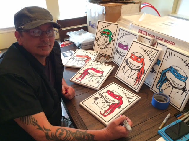 Kevin Eastman Teenage Mutant Ninja Turtles "Michelangelo" Signed Original Hand-Drawn Sketch on 9x12 Canvas (PA COA) at PristineAuction.com Kevin Eastman Teenage Mutant Ninja Turtles "Michelangelo" Signed Original Hand-Drawn Sketch on 9x12 Canvas (PA COA) at PristineAuction.com