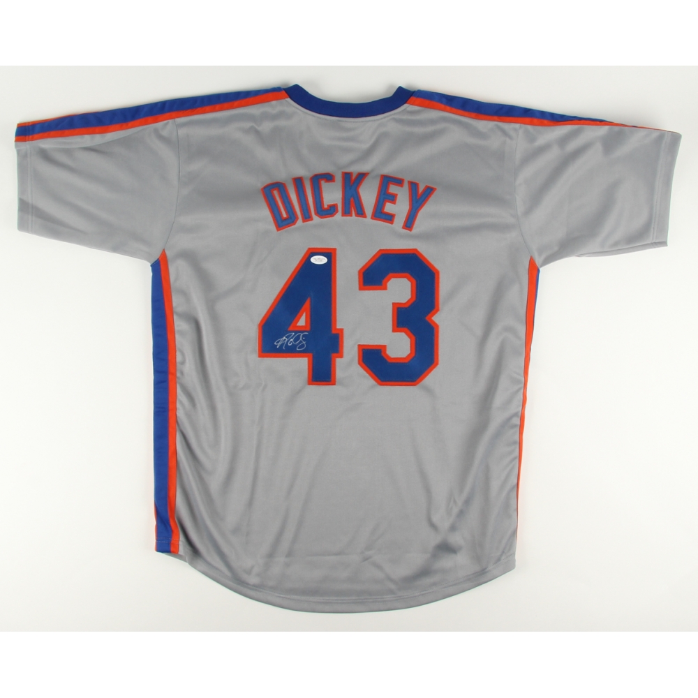 R.A. Dickey Signed Mets Throwback Jersey (JSA Hologram) Pristine Auction