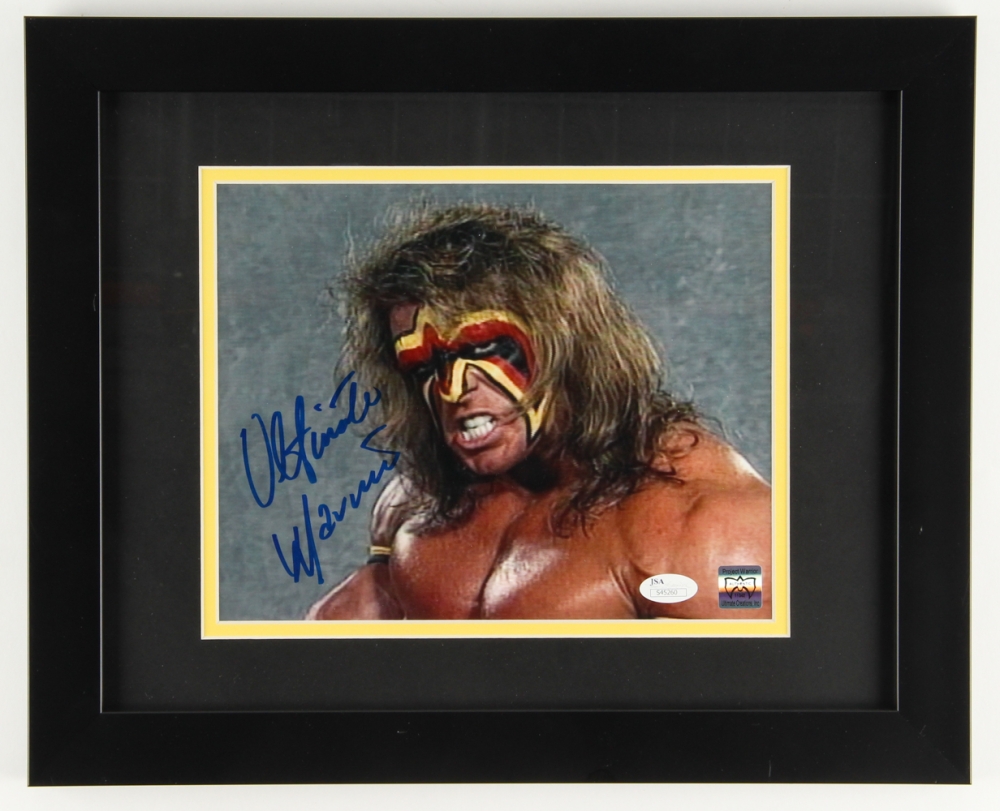 The Ultimate Warrior Signed WWF 13x16 Custom Framed Photo (JSA COA