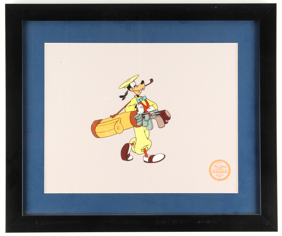 Goofy "How To Play Golf" Walt Disney 16" x 19" Custom Matted Limited Edition Animation Serigraph Cel Display at PristineAuction.com Goofy "How To Play Golf" Walt Disney 16" x 19" Custom Matted Limited Edition Animation Serigraph Cel Display at PristineAuction.com