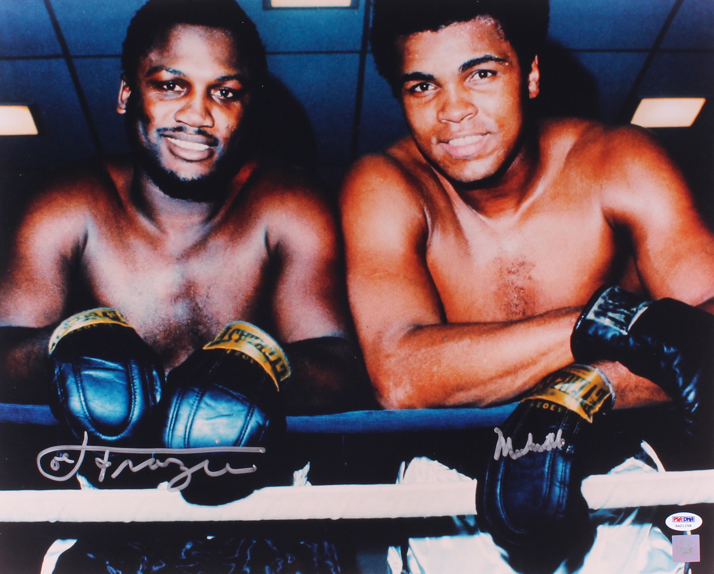 Muhammad Ali & Joe Frazier Signed 16x20 Photo (PSA LOA) at PristineAuction.com Muhammad Ali & Joe Frazier Signed 16x20 Photo (PSA LOA) at PristineAuction.com