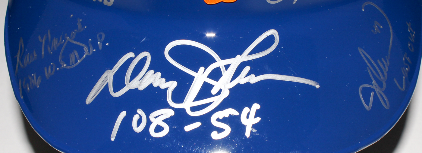 1986 Mets Batting Helmet Team-Signed by (28) with Dwight Gooden, Darryl Strawberry, Keith Hernandez (Steiner COA) at PristineAuction.com 1986 Mets Batting Helmet Team-Signed by (28) with Dwight Gooden, Darryl Strawberry, Keith Hernandez (Steiner COA) at PristineAuction.com