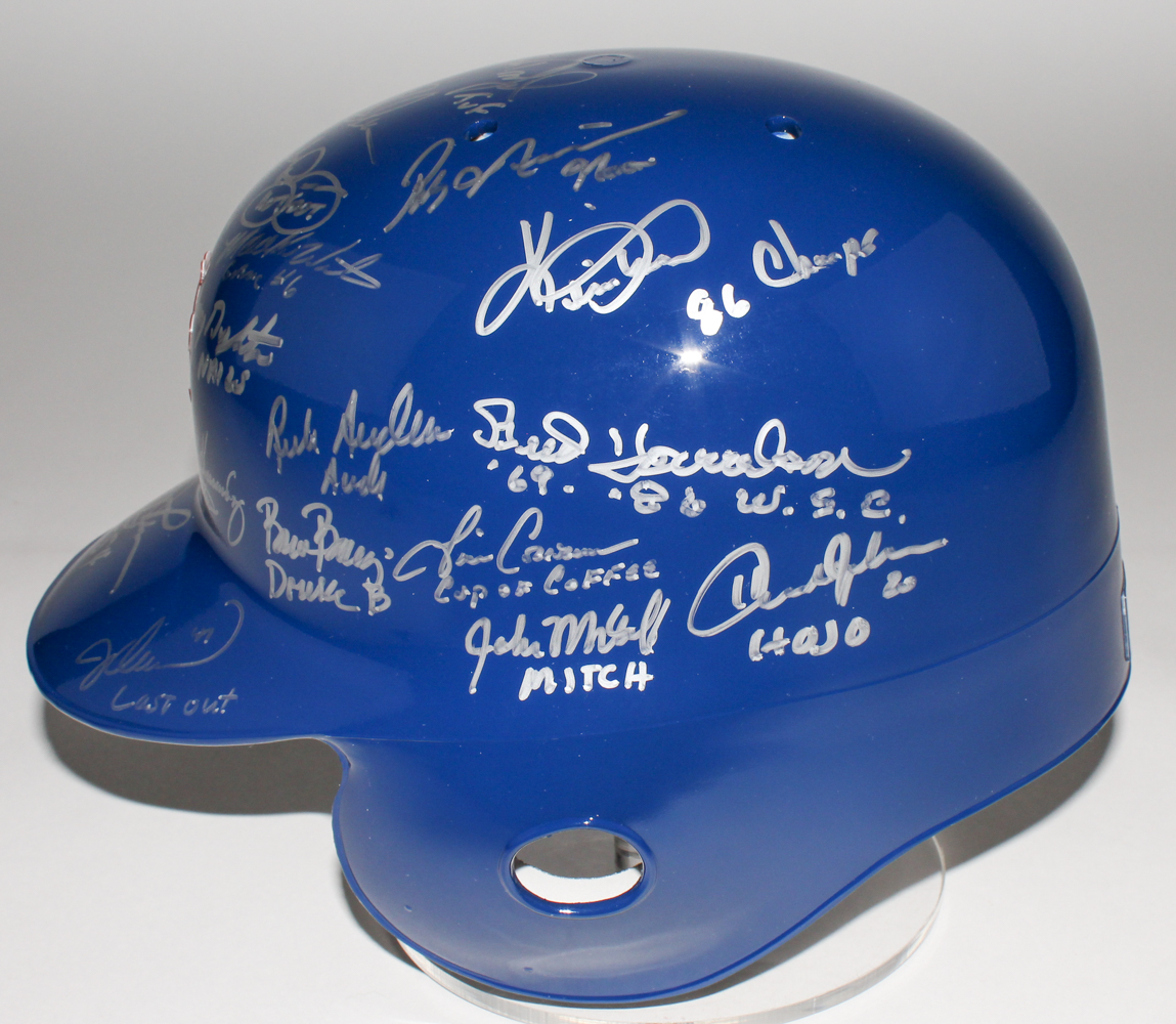 1986 Mets Batting Helmet Team-Signed by (28) with Dwight Gooden, Darryl Strawberry, Keith Hernandez (Steiner COA) at PristineAuction.com 1986 Mets Batting Helmet Team-Signed by (28) with Dwight Gooden, Darryl Strawberry, Keith Hernandez (Steiner COA) at PristineAuction.com