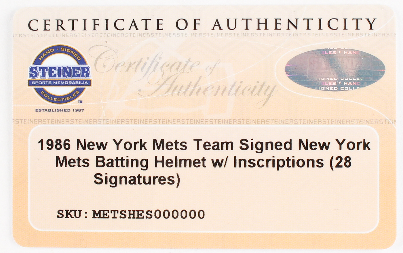 1986 Mets Batting Helmet Team-Signed by (28) with Dwight Gooden, Darryl Strawberry, Keith Hernandez (Steiner COA) at PristineAuction.com 1986 Mets Batting Helmet Team-Signed by (28) with Dwight Gooden, Darryl Strawberry, Keith Hernandez (Steiner COA) at PristineAuction.com