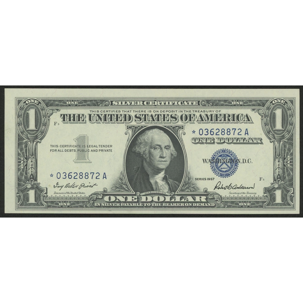 1957 Star Note $1 One-Dollar Blue Seal Silver Certificate | Pristine ...