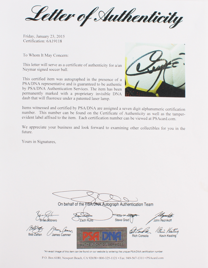 Neymar Signed Nike Strike Model Soccer Ball (PSA LOA) at PristineAuction.com Neymar Signed Nike Strike Model Soccer Ball (PSA LOA) at PristineAuction.com