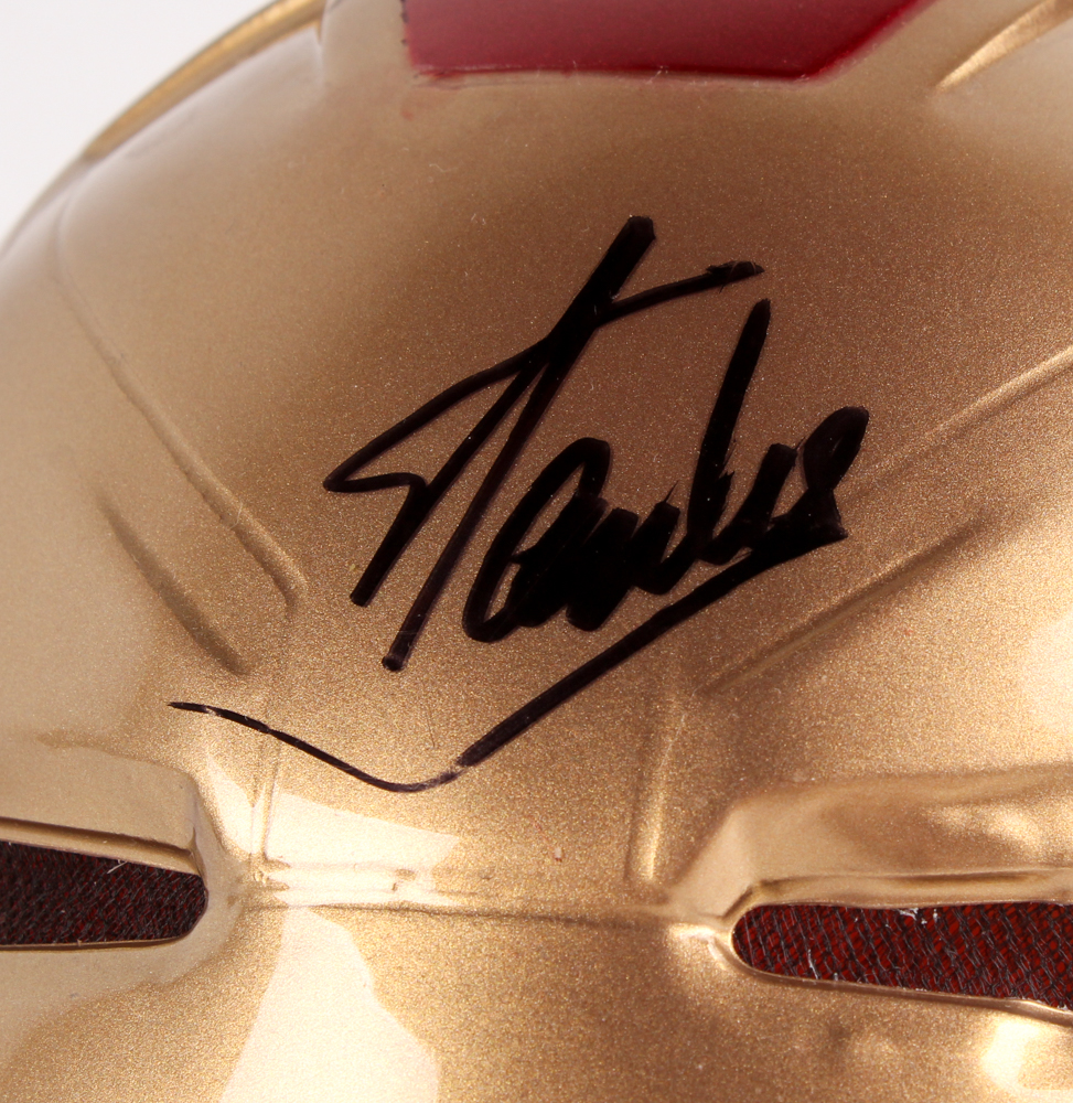 Stan Lee Signed Full Size 3-D Marvel "Iron Man" Mask in High Quality Display Case (PSA COA) at PristineAuction.com Stan Lee Signed Full Size 3-D Marvel "Iron Man" Mask in High Quality Display Case (PSA COA) at PristineAuction.com