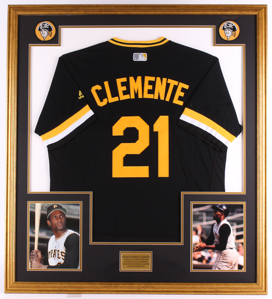 Roberto Clemente Pirates 34.5" x 39" Custom Framed Jersey Display at PristineAuction.com Roberto Clemente Pirates 34.5" x 39" Custom Framed Jersey Display at PristineAuction.com