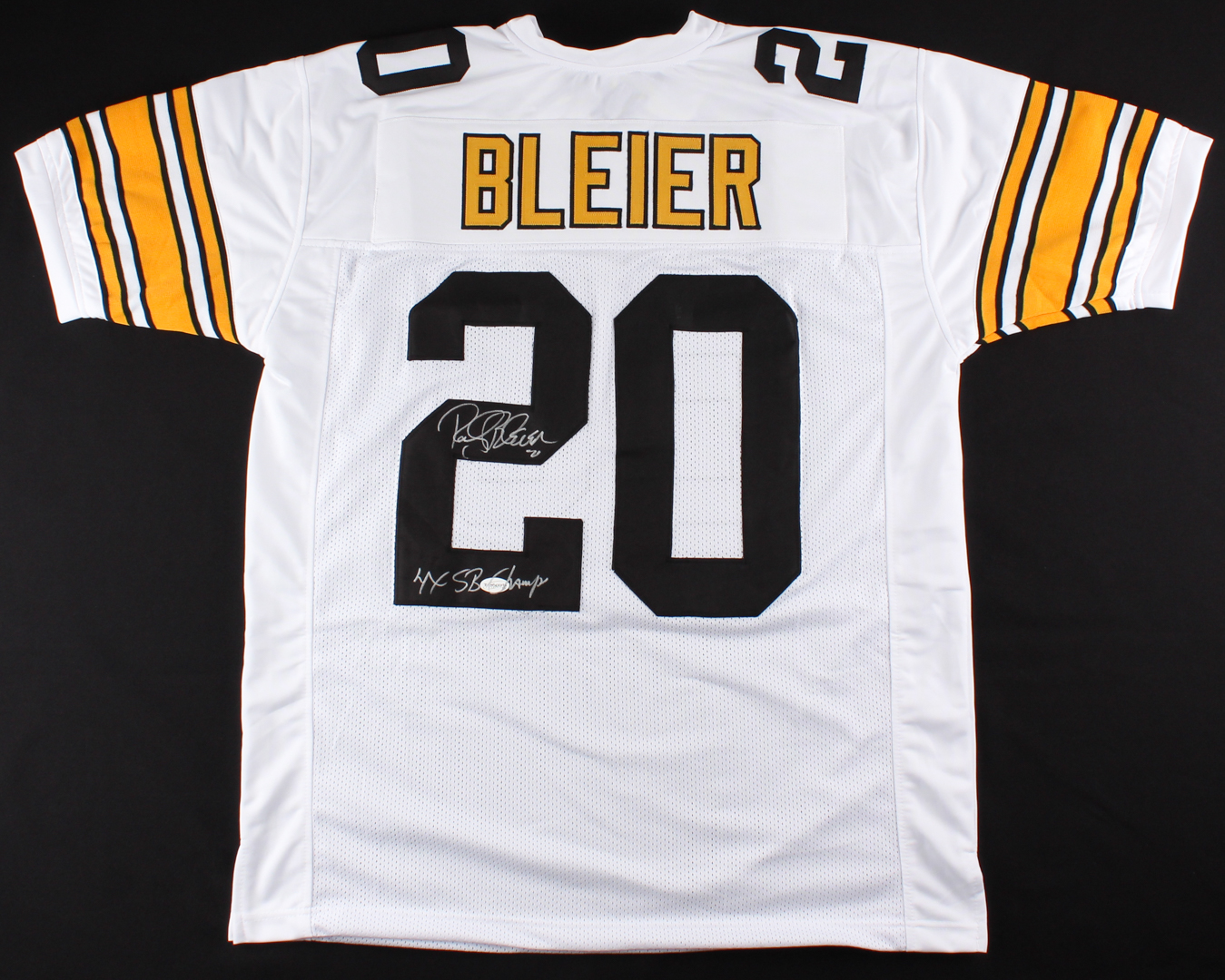Rocky Bleier Signed Steelers Jersey Inscribed "4x SB Champs" (TSE COA) at PristineAuction.com Rocky Bleier Signed Steelers Jersey Inscribed "4x SB Champs" (TSE COA) at PristineAuction.com