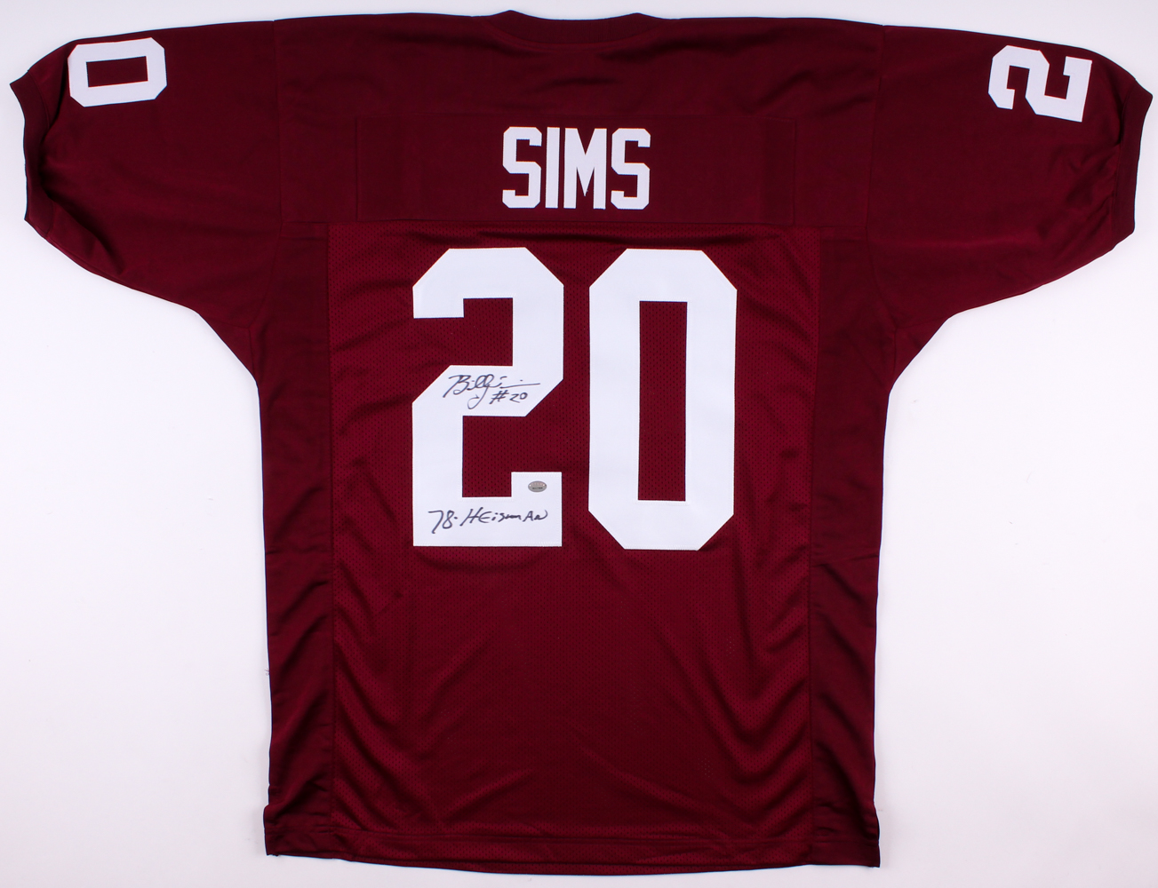 Billy Sims Signed Oklahoma Sooners Throwback Jersey Inscribed "78 Heisman" (GTSM COA & Billy Sims Hologram) at PristineAuction.com Billy Sims Signed Oklahoma Sooners Throwback Jersey Inscribed "78 Heisman" (GTSM COA & Billy Sims Hologram) at PristineAuction.com