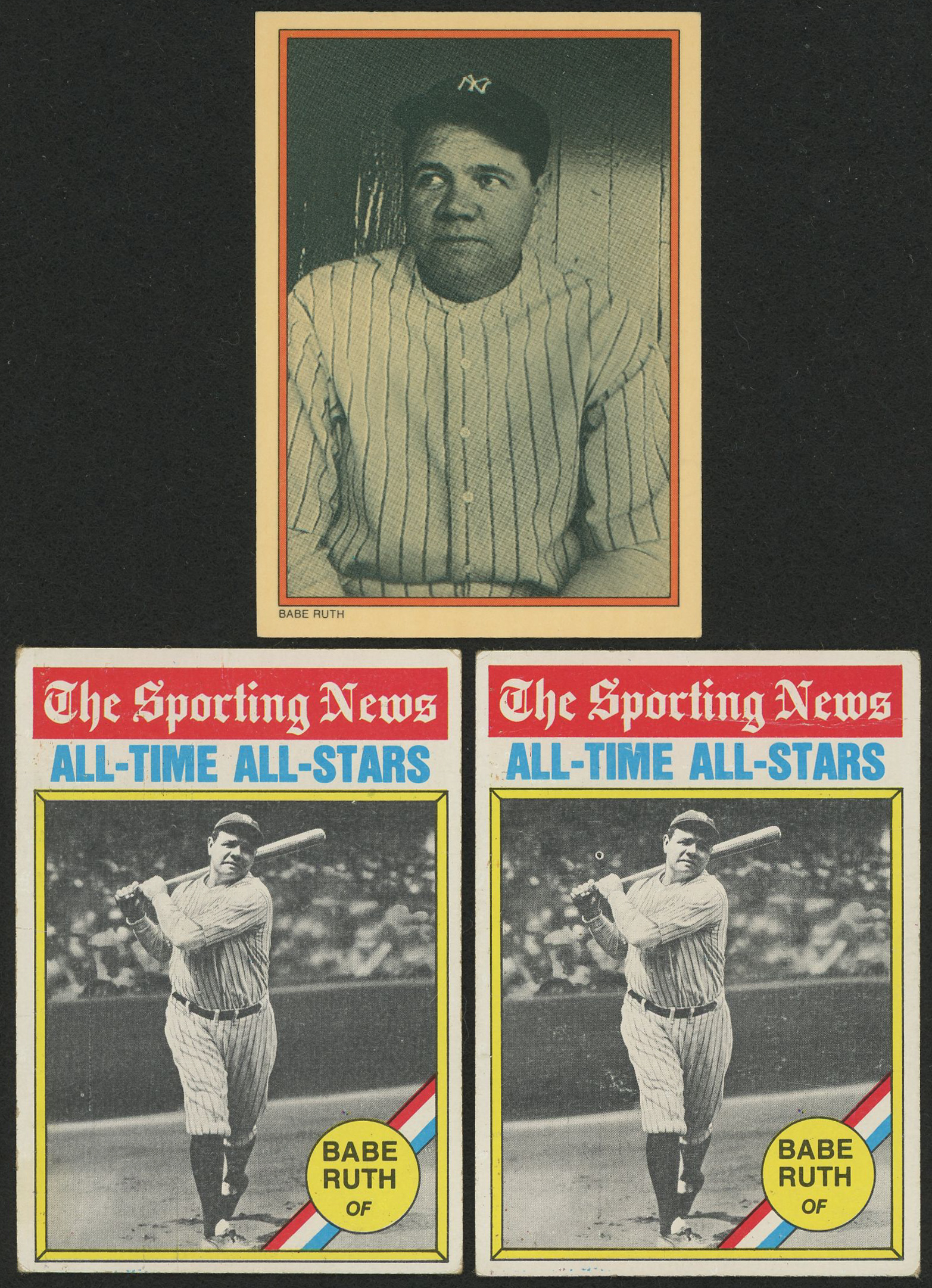 Lot of (3) Babe Ruth Baseball Cards with (2) 1976 Topps #345 ATG & 1985 Circle K #2 at PristineAuction.com Lot of (3) Babe Ruth Baseball Cards with (2) 1976 Topps #345 ATG & 1985 Circle K #2 at PristineAuction.com