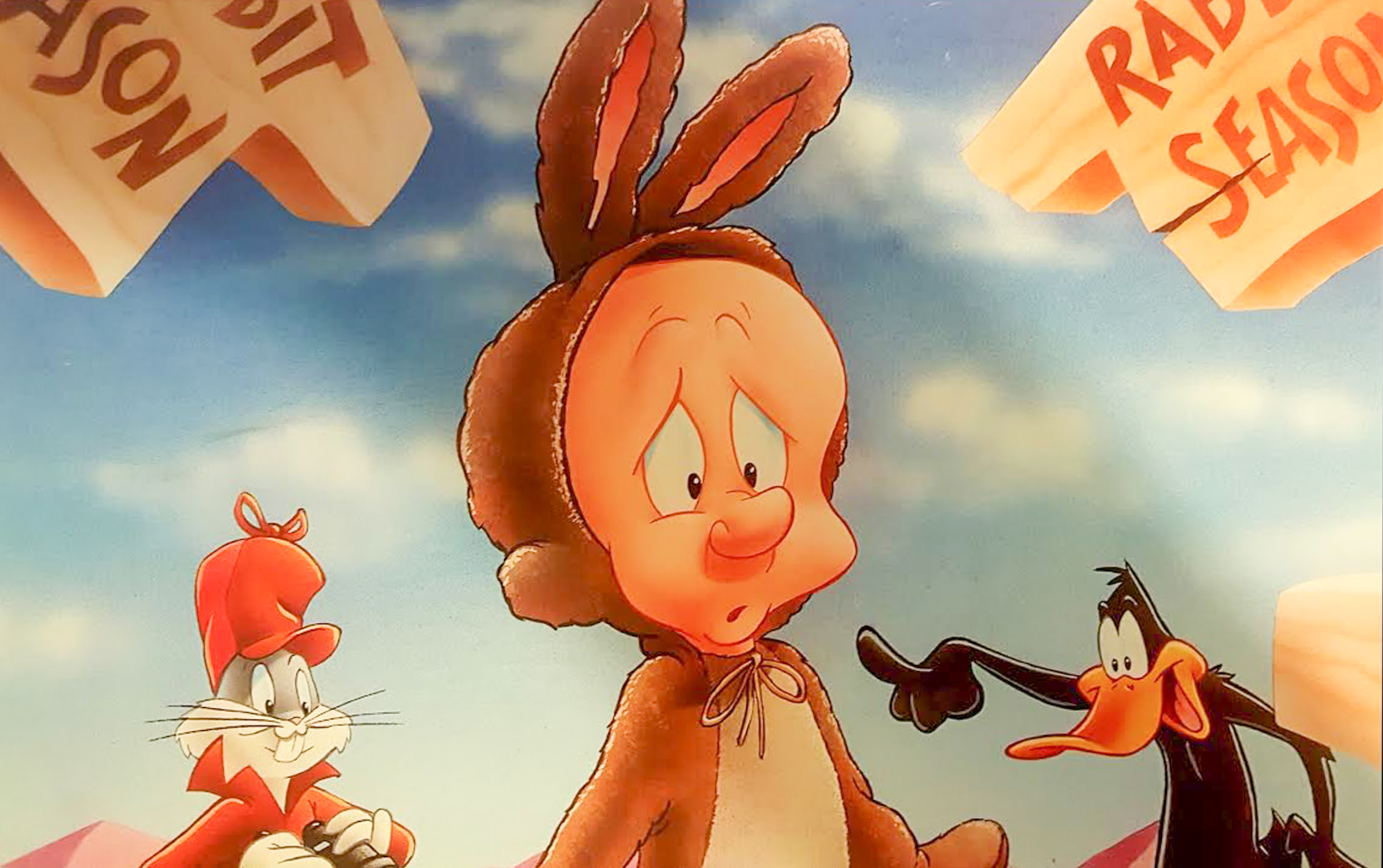 Bugs Bunny, Daffy Duck & Elmer Fudd "Hunting Rabbits in Rabbit Season" 1994 Warner Bros 11" x 14" LE Custom Archival Matted Lithograph at PristineAuction.com Bugs Bunny, Daffy Duck & Elmer Fudd "Hunting Rabbits in Rabbit Season" 1994 Warner Bros 11" x 14" LE Custom Archival Matted Lithograph at PristineAuction.com