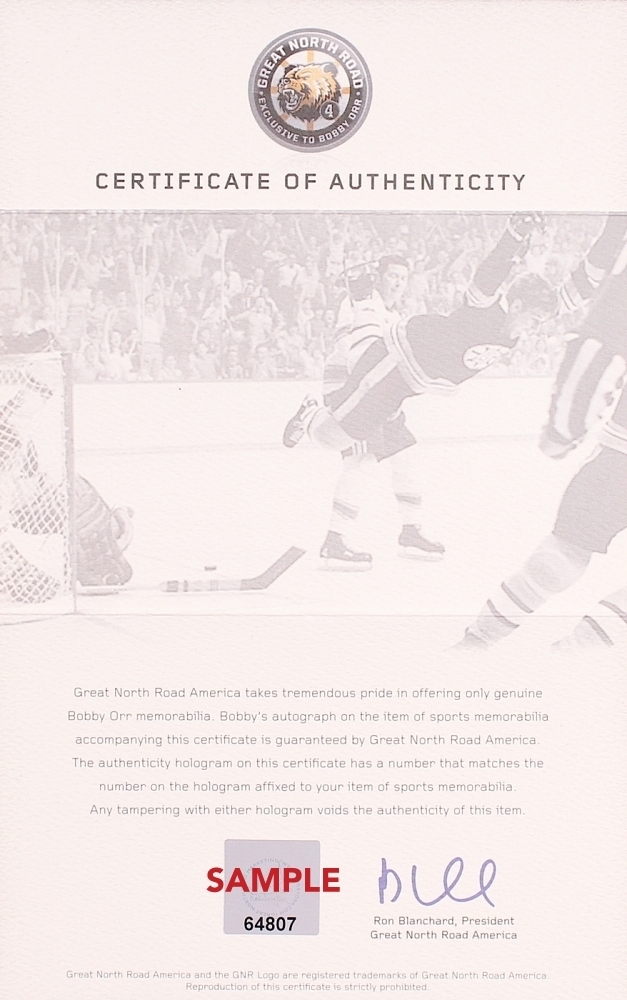 Bobby Orr Signed Bruins "The Flying Goal" 3-Image Filmstrip 26" x 8" Photo (Orr COA) at PristineAuction.com Bobby Orr Signed Bruins "The Flying Goal" 3-Image Filmstrip 26" x 8" Photo (Orr COA) at PristineAuction.com
