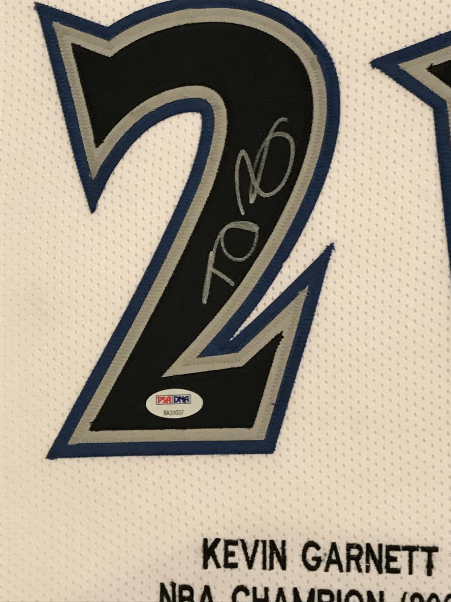 Kevin Garnett Signed Highlight Career Stat Timberwolves 34" x 42" Custom Framed Jersey (PSA COA) at PristineAuction.com Kevin Garnett Signed Highlight Career Stat Timberwolves 34" x 42" Custom Framed Jersey (PSA COA) at PristineAuction.com