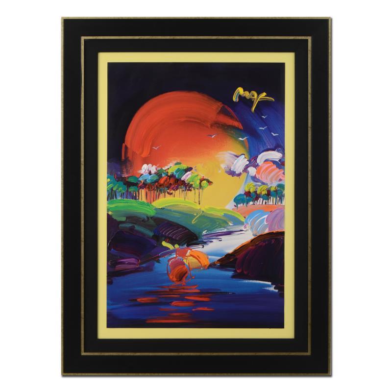 Peter Max Signed "Without Borders" 36x48 Custom Framed One-Of-A-Kind Acrylic Mixed Media at PristineAuction.com Peter Max Signed "Without Borders" 36x48 Custom Framed One-Of-A-Kind Acrylic Mixed Media at PristineAuction.com