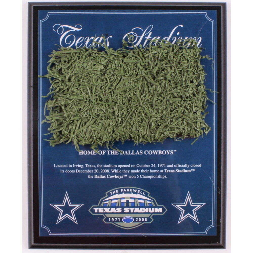 Dallas Cowboys Texas Stadium Seat Bottom With Plaque & Game-Used Turf – Rare COA
