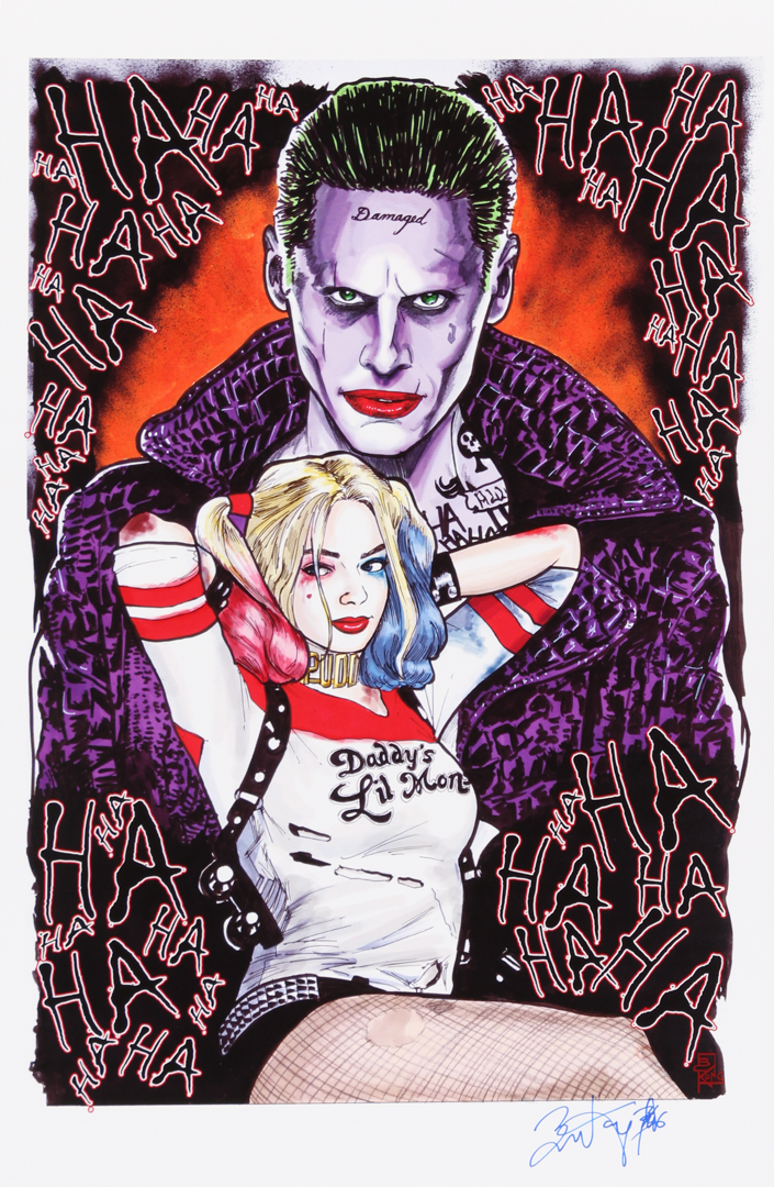 Brian Kong Signed 'Harley Quinn & Joker' 11" x 17" Lithograph (PA LOA) at PristineAuction.com Brian Kong Signed 'Harley Quinn & Joker' 11" x 17" Lithograph (PA LOA) at PristineAuction.com