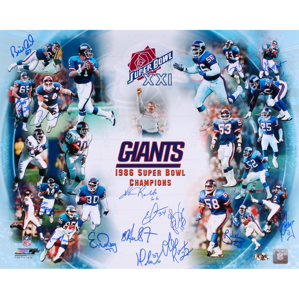 1986 Giants Super Bowl XXI Champions 16x20 Photo Team Signed by (16 ...