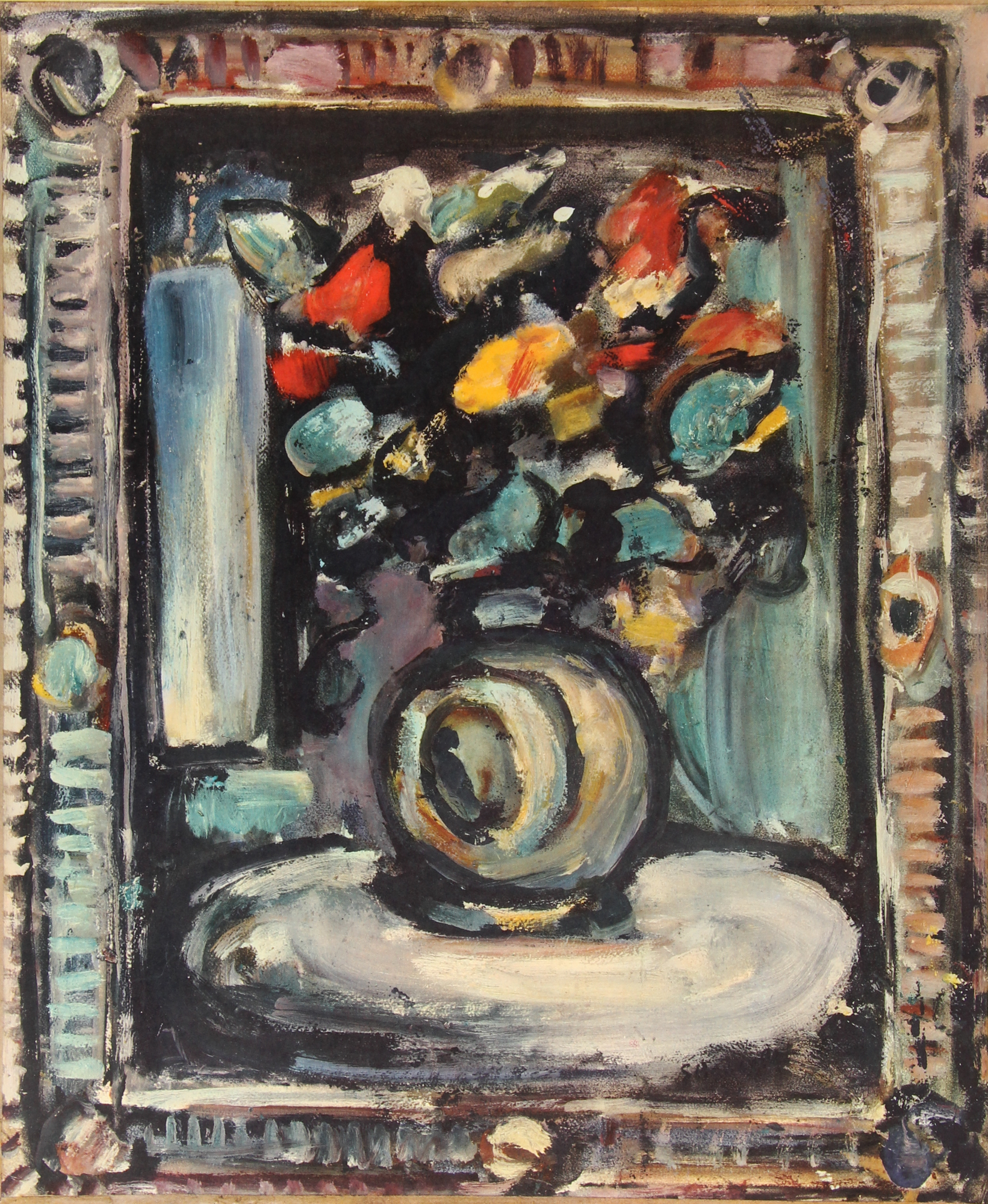 Georges Rouault Vintage 1960 "Flowers in Vase" 21.5" x 28" Lithograph at PristineAuction.com Georges Rouault Vintage 1960 "Flowers in Vase" 21.5" x 28" Lithograph at PristineAuction.com
