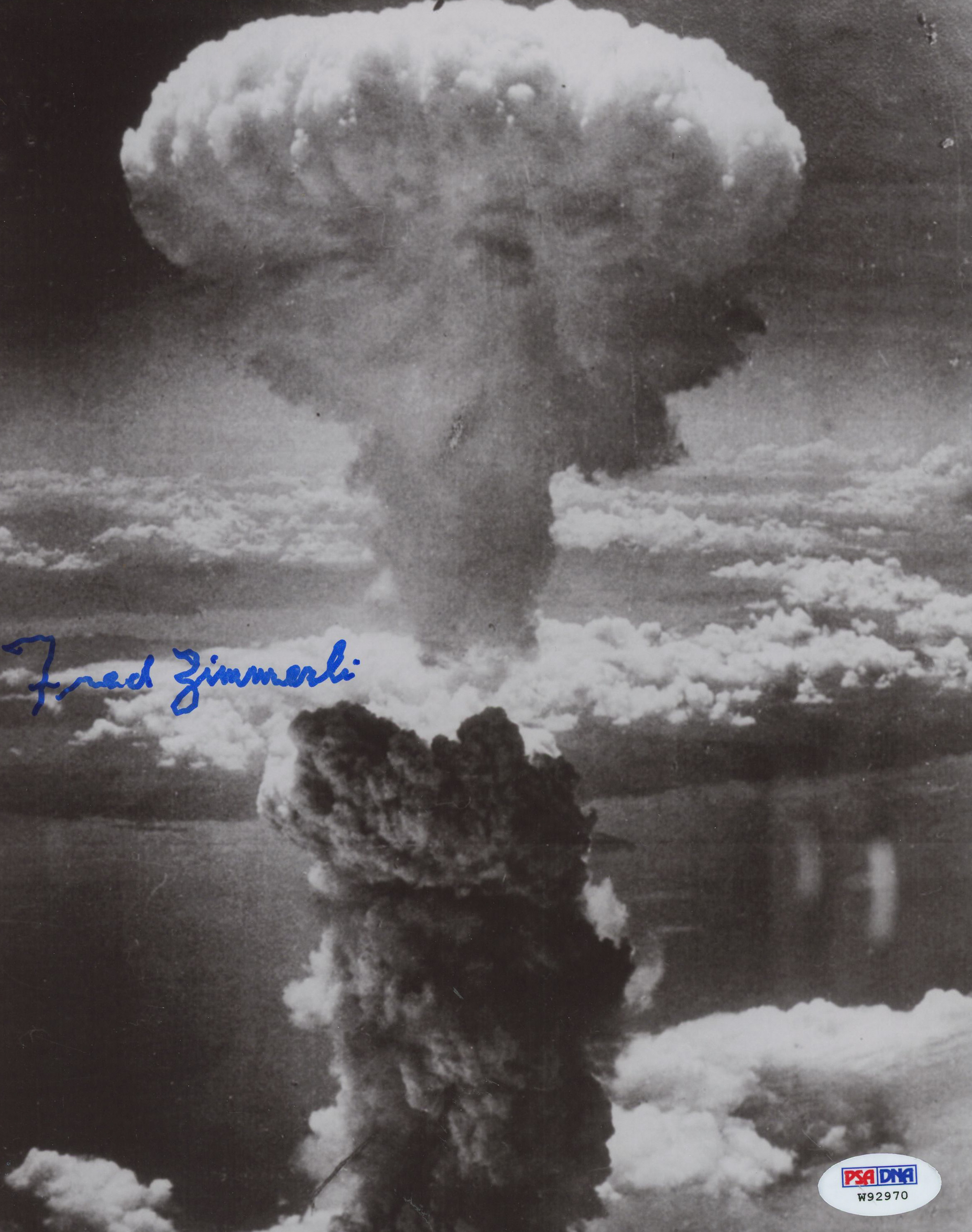 Fred Zimmerli Signed Hiroshima Atomic Bomb 8x10 Photo (PSA COA) at PristineAuction.com Fred Zimmerli Signed Hiroshima Atomic Bomb 8x10 Photo (PSA COA) at PristineAuction.com