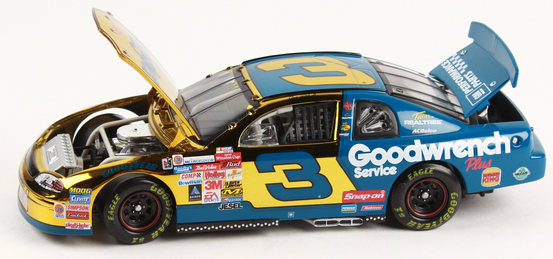 Dale Earnhardt LE #3 Wrangler 1999 Monte Carlo NASCAR 1:24 Die-Cast Scale Stock Car at PristineAuction.com Dale Earnhardt LE #3 Wrangler 1999 Monte Carlo NASCAR 1:24 Die-Cast Scale Stock Car at PristineAuction.com