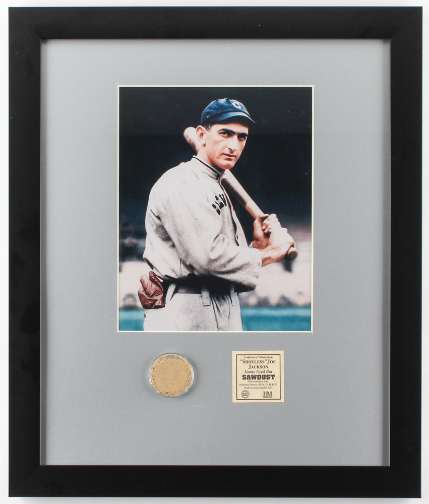 Shoeless Joe Jackson White Sox 16" x 19" Custom Framed Photo Display with Game-Used Bat Sawdust (Highland Mint COA) at PristineAuction.com Shoeless Joe Jackson White Sox 16" x 19" Custom Framed Photo Display with Game-Used Bat Sawdust (Highland Mint COA) at PristineAuction.com