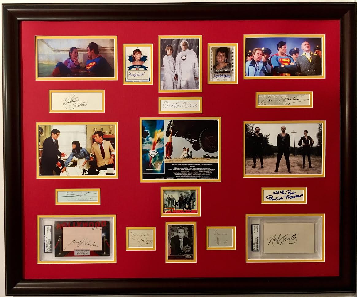 1978's Superman Cast 30x36 Custom Framed Cut Display Signed by (12) with Christopher Reeve, Gene Hackman, Margot Kidder (JSA LOA, JSA COA & PSA Encapsulated) at PristineAuction.com 1978's Superman Cast 30x36 Custom Framed Cut Display Signed by (12) with Christopher Reeve, Gene Hackman, Margot Kidder (JSA LOA, JSA COA & PSA Encapsulated) at PristineAuction.com