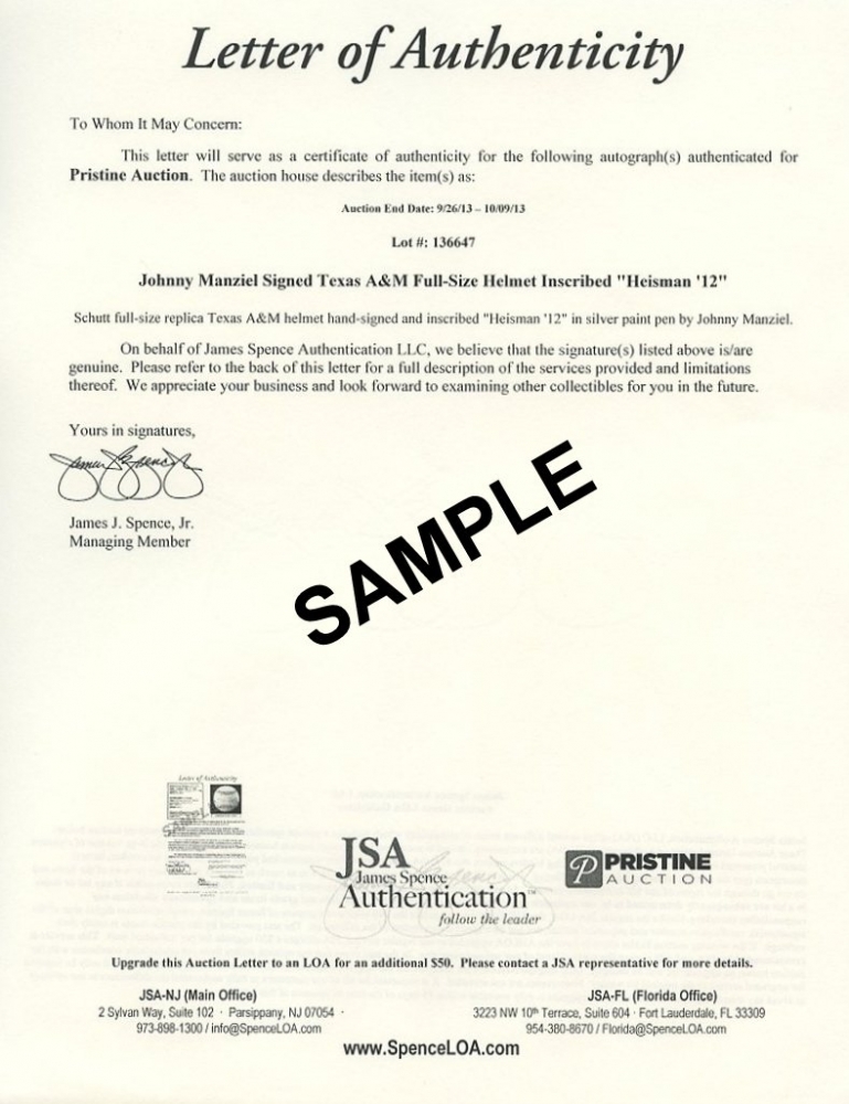 online sports memorabilia auction pristine auction singed letter