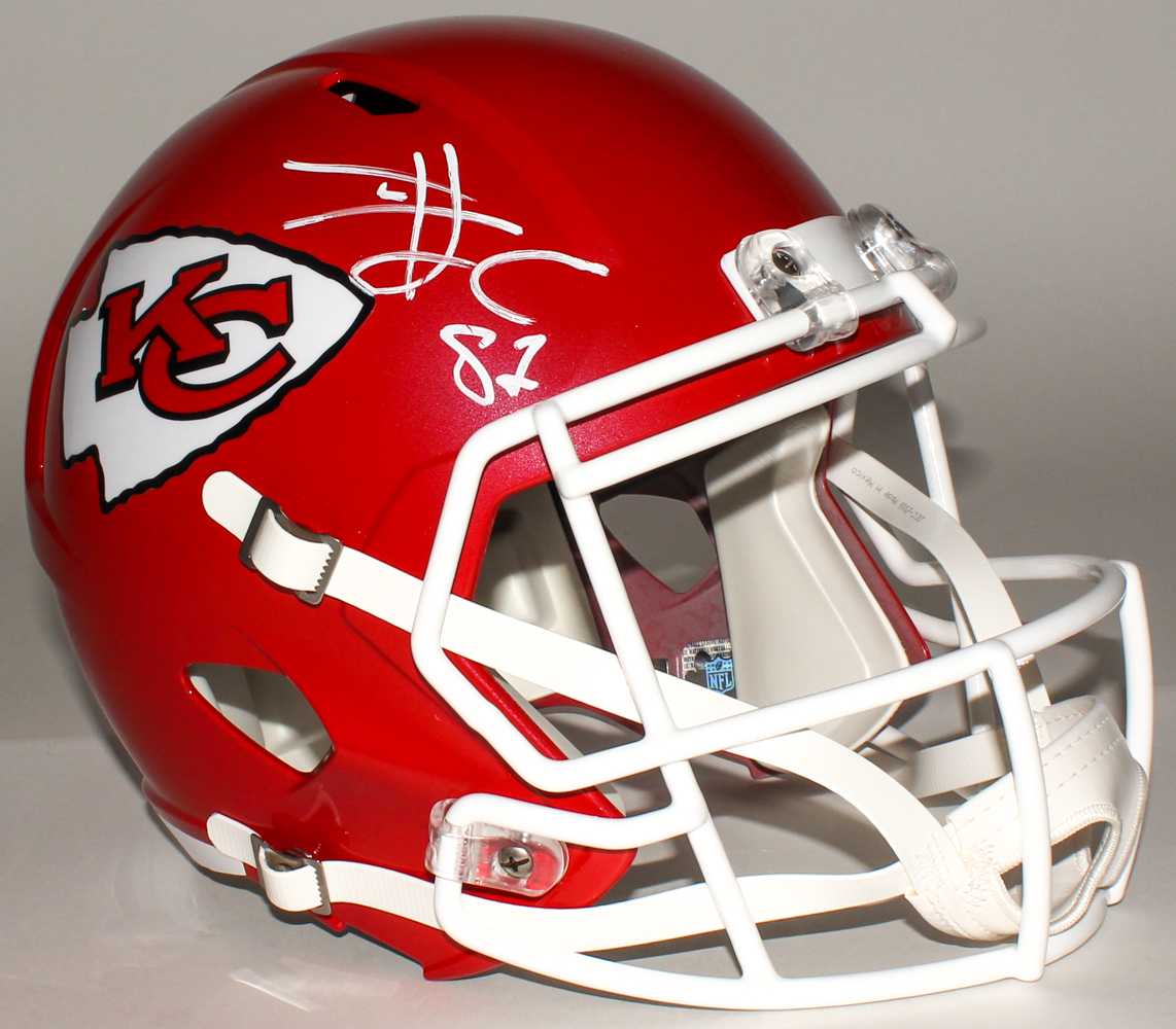 Travis Kelce Signed Chiefs Full-Size Speed Helmet (JSA COA) at PristineAuction.com Travis Kelce Signed Chiefs Full-Size Speed Helmet (JSA COA) at PristineAuction.com