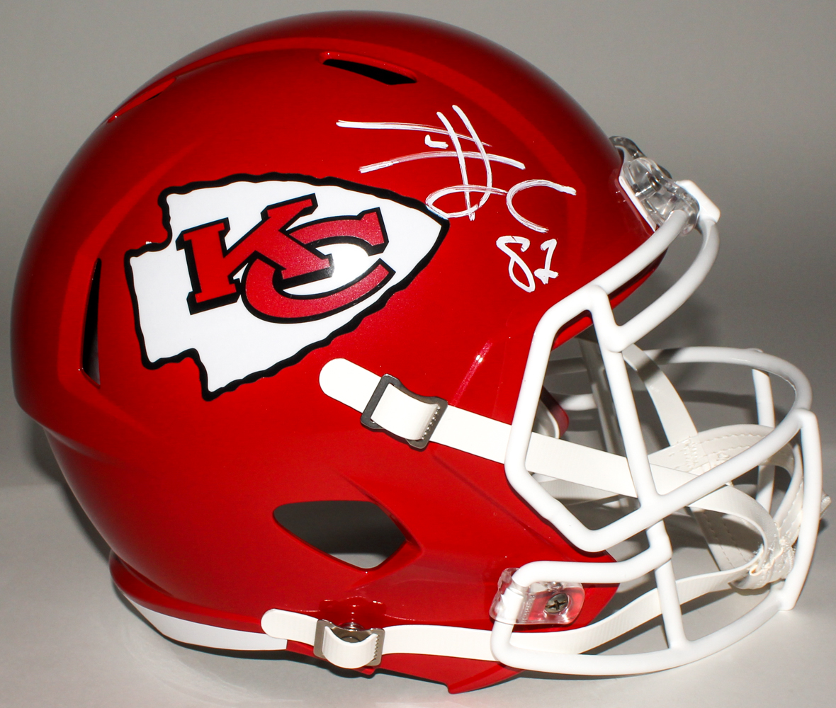 Travis Kelce Signed Chiefs Full-Size Speed Helmet (JSA COA) at PristineAuction.com Travis Kelce Signed Chiefs Full-Size Speed Helmet (JSA COA) at PristineAuction.com