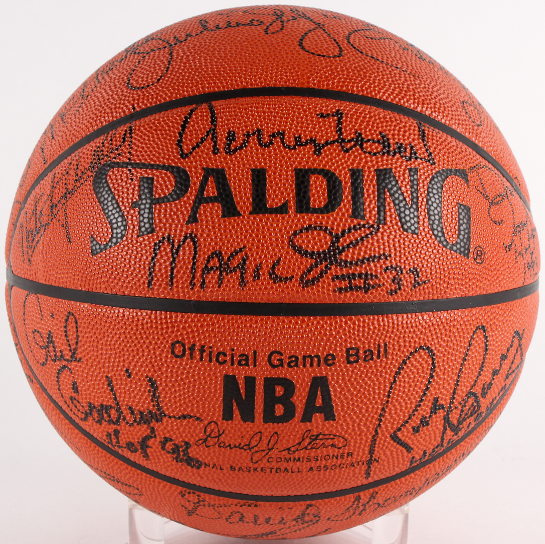 NBA HOF Official NBA Game Ball Signed by (25) with Julius Erving, Jerry West, Magic Johnson, Walt Frazier, Oscar Roberston, Earl Monroe, Gail Goodrich, Isiah Thomas (JSA ALOA) at PristineAuction.com NBA HOF Official NBA Game Ball Signed by (25) with Julius Erving, Jerry West, Magic Johnson, Walt Frazier, Oscar Roberston, Earl Monroe, Gail Goodrich, Isiah Thomas (JSA ALOA) at PristineAuction.com