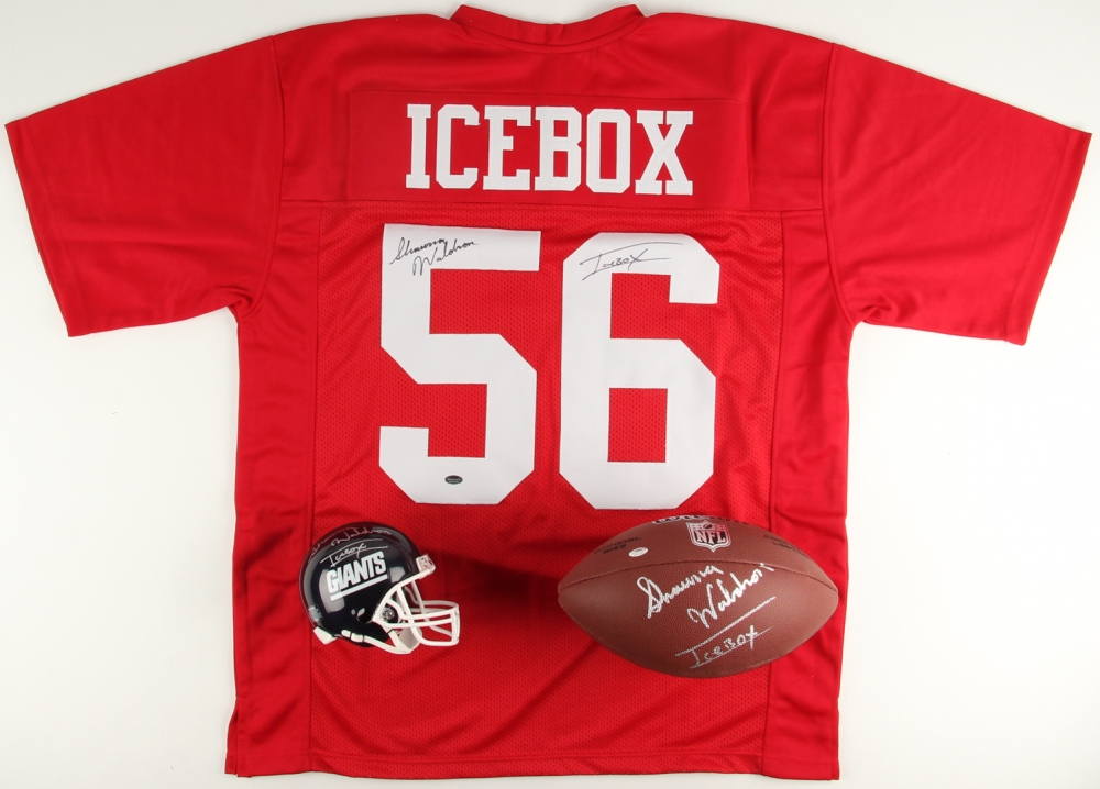 Lot of (3) Shawna Waldron Signed Football Items with (1) Giants Mini