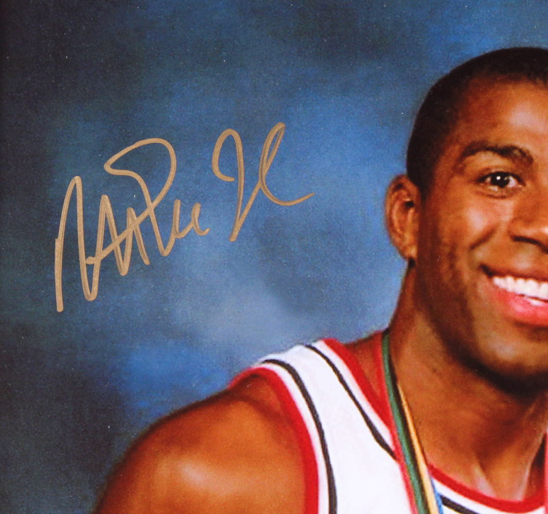 Magic Johnson Signed Team USA 19.5x23.5 Custom Framed Photo (PSA & Johnson) at PristineAuction.com Magic Johnson Signed Team USA 19.5x23.5 Custom Framed Photo (PSA & Johnson) at PristineAuction.com