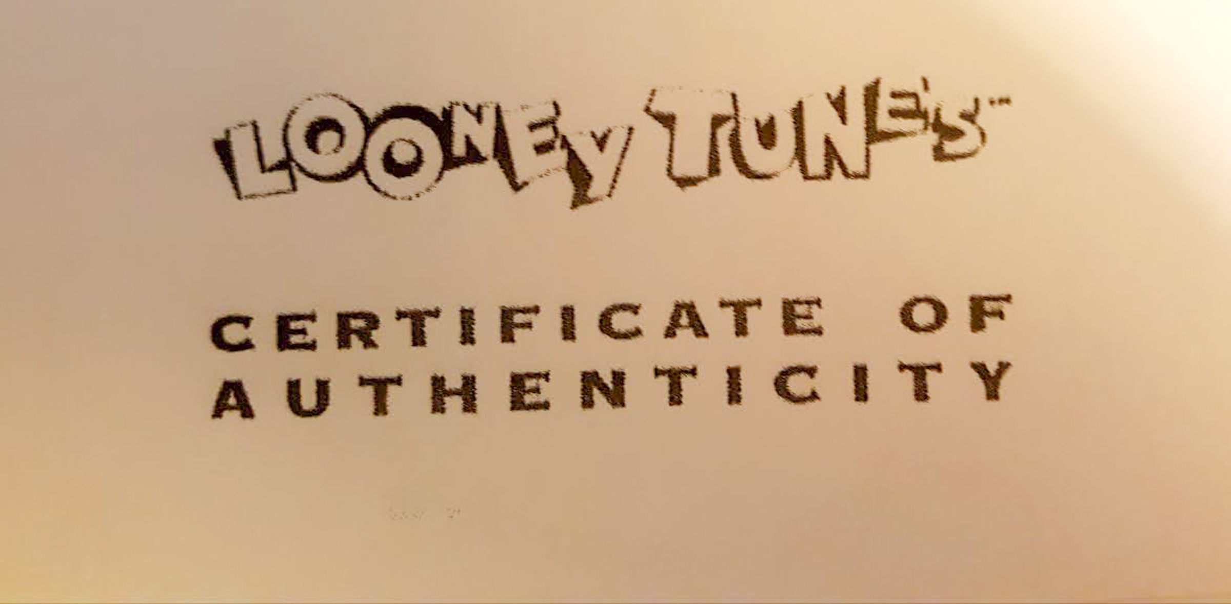 Bugs Bunny, Daffy Duck & Elmer Fudd "Rabbit Seasoning" 1994 Warner Bros 11" x 14" Custom Framed Lithograph (Looney Tunes COA) at PristineAuction.com Bugs Bunny, Daffy Duck & Elmer Fudd "Rabbit Seasoning" 1994 Warner Bros 11" x 14" Custom Framed Lithograph (Looney Tunes COA) at PristineAuction.com