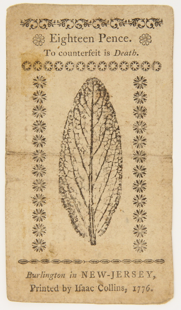 1776 New Jersey 18p. Eighteen-Pence Colonial Currency Note - March 25th, 1776 at PristineAuction.com 1776 New Jersey 18p. Eighteen-Pence Colonial Currency Note - March 25th, 1776 at PristineAuction.com
